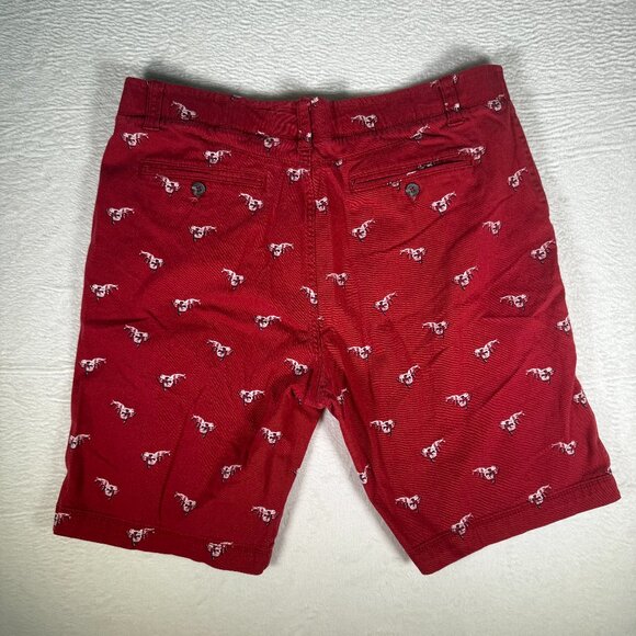Plugg Flex Shorts Size 36 In Red With Kangaroo All over Print Chino - Picture 4 of 8